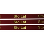 'Sto Lat' Ribbon: Red with Metallic Gold letters.  Use for interesting and unique gift wrapping.  Also use as embellishments for scrapbooking.  English translation:  100 years/Happy Birthday.