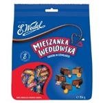 Delicious assortment of Polish chocolate-covered candies, including such favorites as: Figiel, Bajeczny, Paryski, Toffik, Pierrot, Wenecki, Wiedenski, Kawus, Irys and Tarragona. All made by the world famous candy maker E. Wedel.