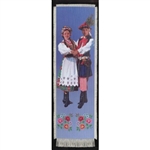 Bookmark - Krakow Folk Dancer Bookmark on Canvas is painted on canvas with the edges tastefully fringed.