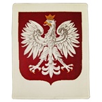 This is a large size rug perfect for hanging and is an exact copy of one hanging in the Polish Presidential Palace.  This Polish Eagle is the official coat of arms of the Republic Of Poland