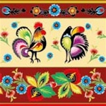 Polish Folk Motif Dinner Napkins (package of 20) - Dark Red Three ply napkins with water based paints used in the printing process.