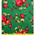Traditional fabric for Polish costumes.   This material features large flowers. To make a typical skirt will require approximately 3 yards of material.