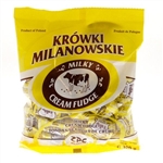 Polish Luxury Cream Fudge is an old favorite called Krowki (literally cow candy, pronounced crewf kee) in Polish that you may remember from your youth.  The familiar yellow and brown label is the original product made in the town of Milanowek, Poland.