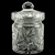 Lovely covered canister style jar. This is genuine Polish lead crystal hand cut with a star burst design. 1.5 Liter capacity