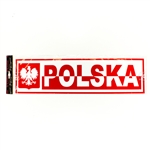 Display your Polish heritage indoor or outdoor. Nice size for a car, van, truck, bulletin board, wall or the inside of a window, wall   Comes with two suckers for window display.  Made from a thicker but flexible plastic material.  Waterproof.