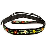 Gorgeous hand beaded black velvet belt from the Lowicz region in Poland Made entirely by hand.