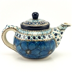 Polish Pottery 10 oz. Bedtime Teapot. Hand made in Poland. Pattern U408 designed by Jacek Chyla.