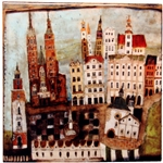 This charming artistic wall tile will surely brighten up your kitchen. The unique artwork on this wall hanging tile will make for an excellent gift. Featuring the art work of Polish artist Dominika Stawarz-Burska from Bochnia, Poland. This high quality wa