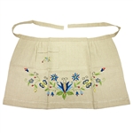 Hand embroidered Kashubian Floral Apron made of linen. Made in Gdansk. We have only one available. A real work of art.