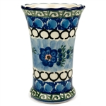 Polish Pottery 4.5" Mini Fluted Vase. Hand made in Poland. Pattern U488 designed by Anna Pasierbiewicz.