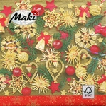 Polish Folk Art Luncheon Napkins (package of 20) - "Christmas Art".  Three ply napkins with water based paints used in the printing process.