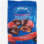 Krakus Dark Chocolate Covered Gingerbread With Strawberry Filling 5.64oz/160g