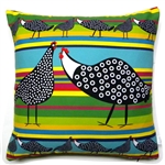 Polish Folk Pillow "Guinea Fowl Friends"