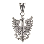 Sterling silver Polish eagle pendant from the period 1919 - 1920. Size is approx .75" x .5".  Made In Poland