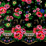 100% Cotton. Fabric is 63" wide. Price is per half meter (19.5") length. We make one cut to fill the entire length that you require. All sales are final and are non-returnable. Imported from Poland