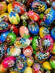 Duck Size Wooden Easter Eggs, Polish Pisanki Floral Design