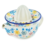 Polish Pottery 6.5" Juice Reamer with Bowl. Hand made in Poland. Pattern U5029 designed by Teresa Liana.