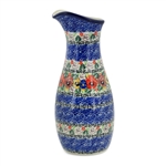 Polish Pottery 10.5" Carafe. Hand made in Poland. Pattern U3638 designed by Maria Starzyk.