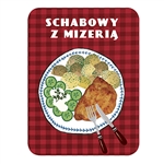 This magnet is about the size of a business card, is non-flexible with a strong magnet. Porkchops and Cucumber Salad Magnet - Magnes Scharbowy i Mizeria