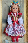 This doll, dressed in a handmade traditional Krakowianka outfit, wonderfully crafted and fun to collect.  The detailed costume is hand made in Krakow.