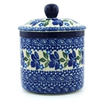 Polish Pottery 4" Covered Container. Hand made in Poland and artist initialed.