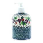 Polish Pottery 5.5" Soap/Lotion Dispenser. Hand made in Poland and artist initialed.