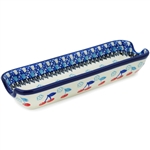 Polish Pottery 8" Corn Tray. Hand made in Poland and artist initialed.