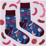 Perfect socks for every carnivore. We are made of 80% combed cotton. We like to be washed at a temperature of up to 86Â°F.  We do not like dryers and dry cleaning.